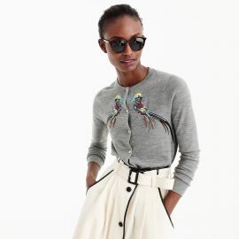 J Crew Embroidered Pheasant Jackie Cardigan at Nordstrom